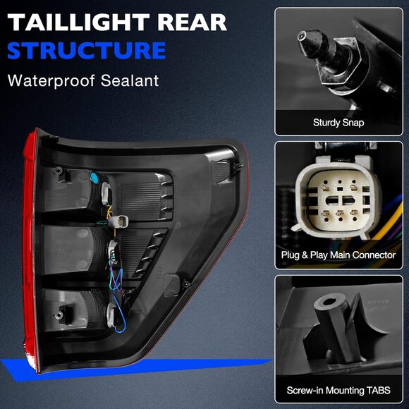 NEW Tail Light 2021 2022 2023 Ford F150 F-150 XL Rear ML3Z-13405-E ML3Z13405E - Picture 7 of 8